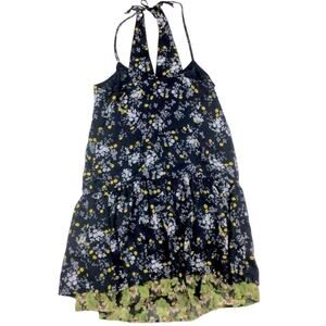 Princess Vera Wang Floral Black Halter Dress Small